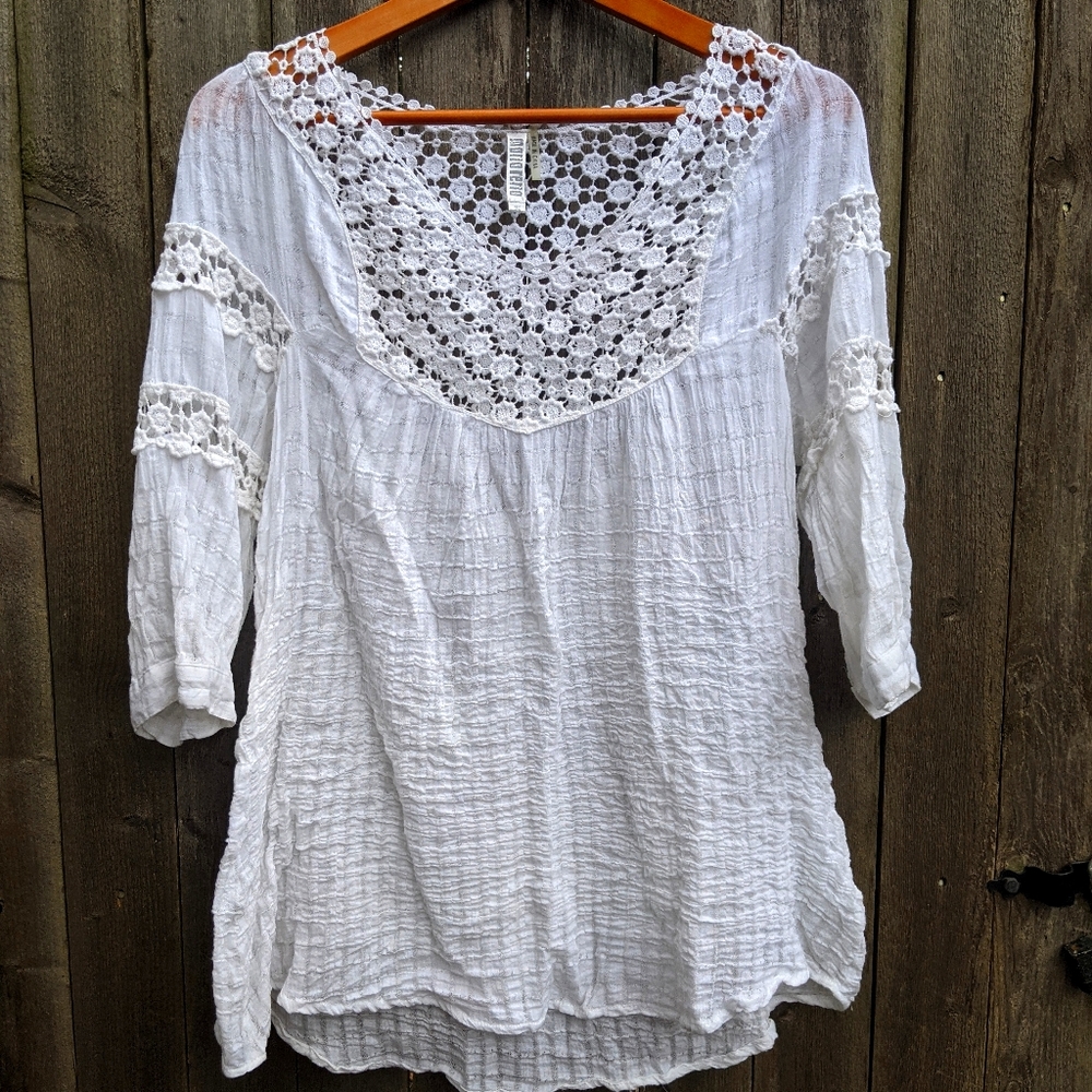Boho lace tunic top